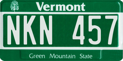 VT license plate NKN457