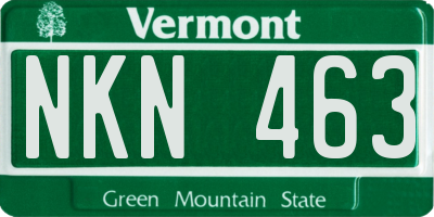 VT license plate NKN463