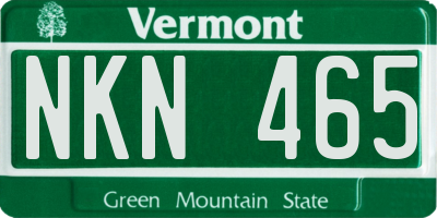 VT license plate NKN465