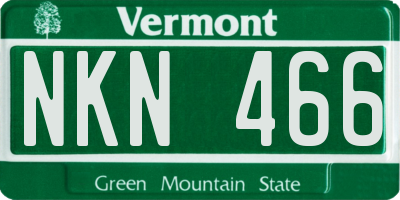 VT license plate NKN466