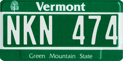 VT license plate NKN474