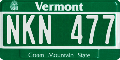 VT license plate NKN477