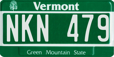 VT license plate NKN479