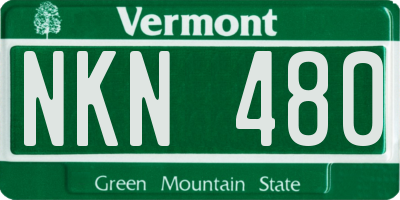 VT license plate NKN480