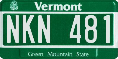 VT license plate NKN481