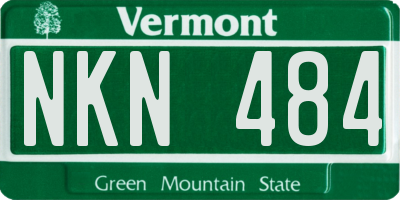 VT license plate NKN484