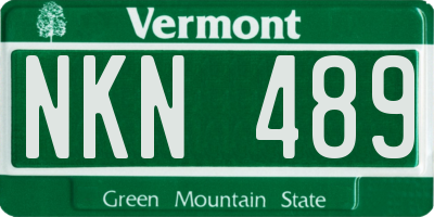 VT license plate NKN489