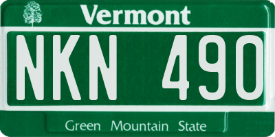 VT license plate NKN490