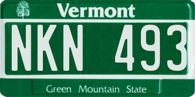 VT license plate NKN493