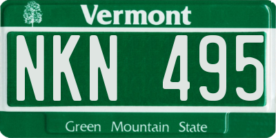 VT license plate NKN495