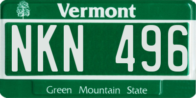 VT license plate NKN496