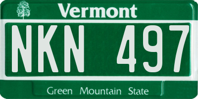 VT license plate NKN497