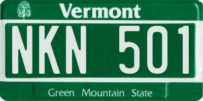 VT license plate NKN501