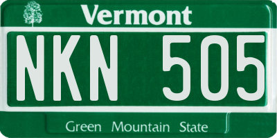 VT license plate NKN505