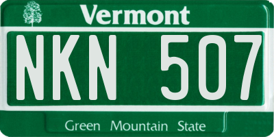 VT license plate NKN507