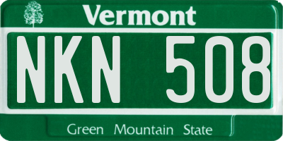 VT license plate NKN508