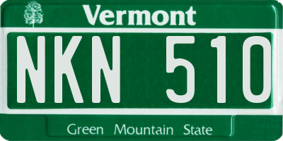 VT license plate NKN510