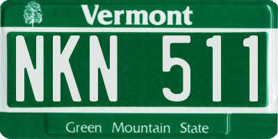VT license plate NKN511