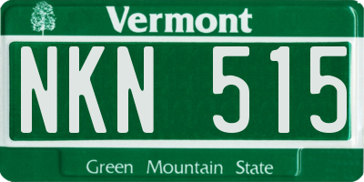 VT license plate NKN515