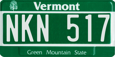 VT license plate NKN517