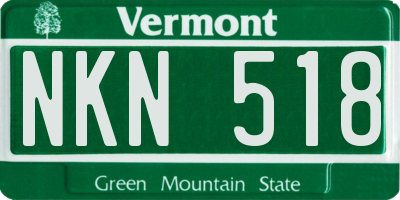 VT license plate NKN518