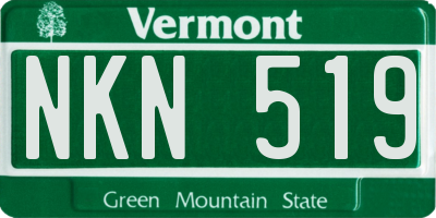 VT license plate NKN519