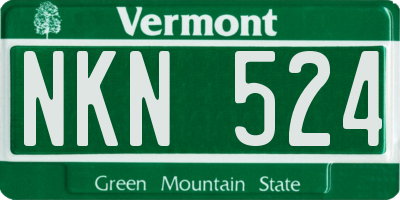 VT license plate NKN524