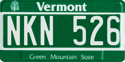 VT license plate NKN526