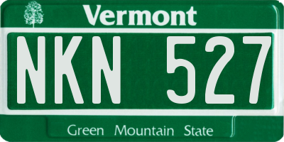 VT license plate NKN527