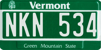 VT license plate NKN534