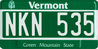 VT license plate NKN535