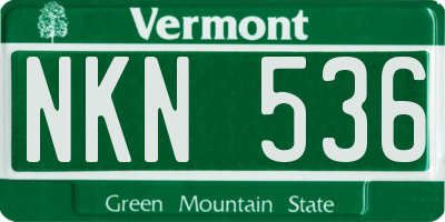 VT license plate NKN536