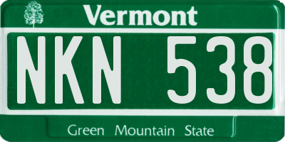 VT license plate NKN538