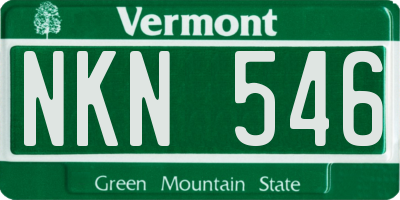 VT license plate NKN546