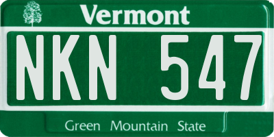 VT license plate NKN547