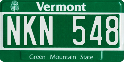VT license plate NKN548
