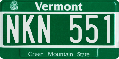 VT license plate NKN551