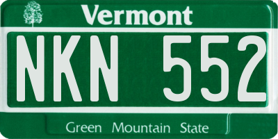 VT license plate NKN552