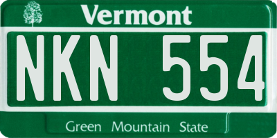VT license plate NKN554
