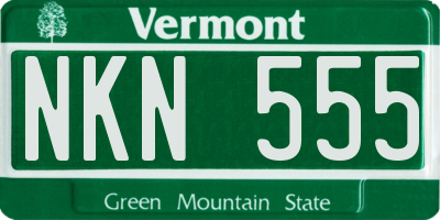 VT license plate NKN555