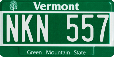 VT license plate NKN557