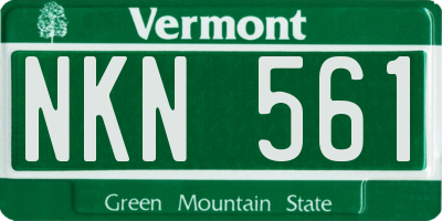 VT license plate NKN561