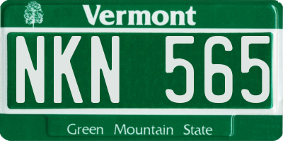 VT license plate NKN565