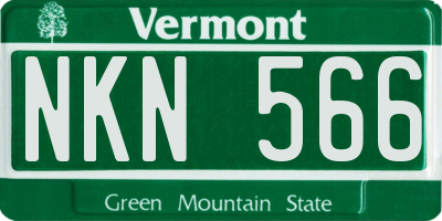 VT license plate NKN566