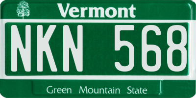 VT license plate NKN568