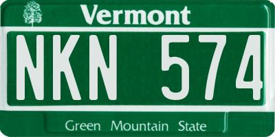 VT license plate NKN574