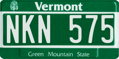 VT license plate NKN575