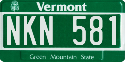 VT license plate NKN581