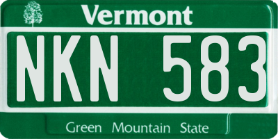 VT license plate NKN583