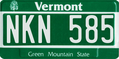 VT license plate NKN585